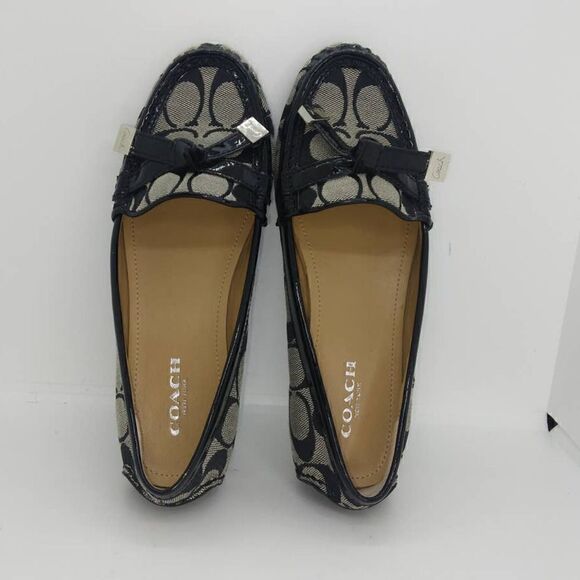 Coach Frida Signature Logo Womens Pre-owned Slip-on Black/White Flats - sz. 6B - Picture 4 of 7